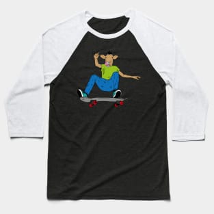 Cow Skater Punk Baseball T-Shirt